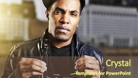  Presentation with urban - Beautiful presentation design featuring studio portrait of young stylish beautiful couple in love backdrop and a light gray colored foreground