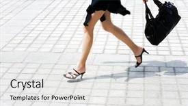  Presentation with blur - Amazing PPT layouts having street life - detail in blur of woman backdrop and a white colored foreground