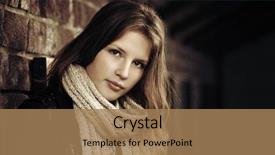  Presentation with vintage interior brick wall - Colorful slide deck enhanced with street life - teenage girl against a brick backdrop and a  colored foreground