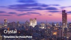  Presentation with skyline - Beautiful theme featuring street life - tel aviv and ramat gan backdrop and a tawny brown colored foreground