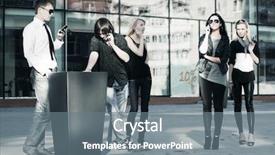  Presentation with people - Amazing theme having street life - young people calling backdrop and a gray colored foreground