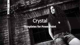  Presentation with urban - Beautiful presentation theme featuring street life - young urban female posing backdrop and a  colored foreground