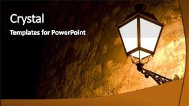  Presentation with wall street - PPT layouts featuring street light on stone wall background and a black colored foreground