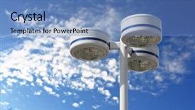  Presentation with parking lot - Colorful theme enhanced with street light pole backdrop and a teal colored foreground