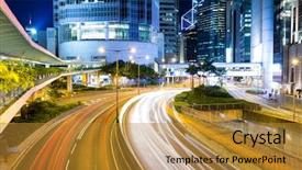  Presentation with hong kong city day - Amazing theme having street lighting poles - hong kong city at night backdrop and a gold colored foreground