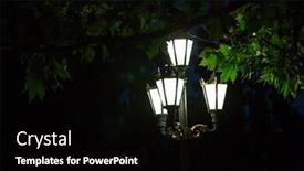  Presentation with street lights - Presentation design consisting of street lights in the dark background and a black colored foreground
