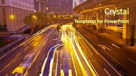  Presentation with multiple reflection of mirrors - Presentation with street lights slowmotion - glass wall of office background and a tawny brown colored foreground