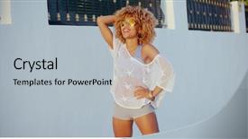  Presentation with haircut - Audience pleasing theme consisting of street lights slowmotion - happy girl with afro haircut backdrop and a  colored foreground