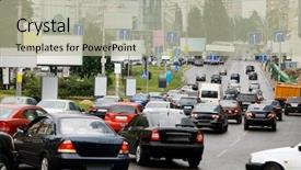  Presentation with rush hour - Presentation consisting of street lights slowmotion - rush hour in a big background and a mint green colored foreground