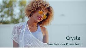  Presentation with sexy girl in stars - PPT theme consisting of street lights slowmotion - sexy girl on slow motion background and a  colored foreground