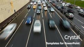  Presentation with city roads - Cool new PPT theme with street lights slowmotion - traffic jams on city roads backdrop and a  colored foreground