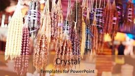  Presentation with candy - Slide deck featuring street marketing - churchkhela traditional georgian candy background and a coral colored foreground