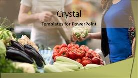  Presentation with marketing - Amazing presentation theme having street marketing - close-up of the fresh vegetable backdrop and a coral colored foreground