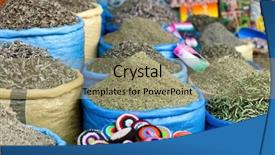  Presentation with morocco - Audience pleasing presentation theme consisting of street marketing - herbs and spices backdrop and a coral colored foreground