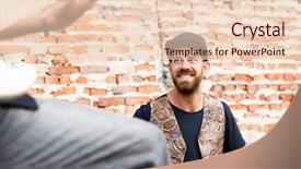  Presentation with guitar - Audience pleasing PPT layouts consisting of street musician playing his guitar close up backdrop and a lemonade colored foreground