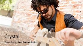  Presentation with instrument - Cool new theme with street musician tuning his instrument backdrop and a lemonade colored foreground