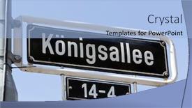  Presentation with name - Slides featuring street-name-sign-at-konigsallee background and a light blue colored foreground