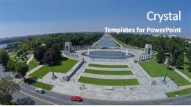 Presentation with memorial day - Colorful slide set enhanced with street near national word war backdrop and a teal colored foreground