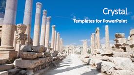  Presentation with roman columns - Amazing presentation theme having street of columns in jerash the roman ancient city of geraza jordan backdrop and a teal colored foreground