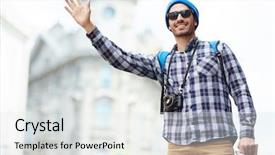  Presentation with old young - Amazing slides having street of old city hail backdrop and a light gray colored foreground