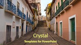  Presentation with city street - Amazing slides having street of the historic center backdrop and a tawny brown colored foreground