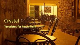  Presentation with dubrovnik - PPT layouts with street of the old city at night - dubrovnik croatia background and a tawny brown colored foreground