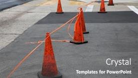  Presentation with road repair - Audience pleasing presentation design consisting of street-paving-new-black-top backdrop and a gray colored foreground