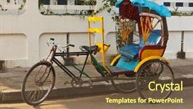  Presentation with rickshaw - Amazing theme having street pondicherry south india backdrop and a tawny brown colored foreground