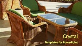  Presentation with egyptian restaurant - PPT theme featuring street restaurant in egyptian resort background and a tawny brown colored foreground