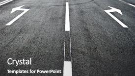  Presentation with direction - Amazing PPT theme having street road arrow direction backdrop and a dark gray colored foreground