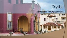  Presentation with old house - Cool new PPT theme with street rod - old pink house backdrop and a  colored foreground