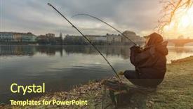  Presentation with outdoor activities - Slide set enhanced with street rod - sport fisherman trying to catch background and a tawny brown colored foreground