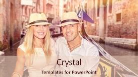  Presentation with honeymoon - Colorful PPT theme enhanced with street romantic honeymoon in italy backdrop and a lemonade colored foreground