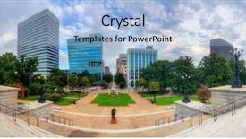  Presentation with skyline - Theme having street scape - skyline of downtown columbia south background and a light blue colored foreground