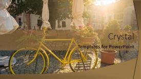  Presentation with city street - Slide set with street-scene-from-the-medieval background and a coral colored foreground