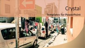  Presentation with cape town south africa - Beautiful theme featuring street scene in historic bo backdrop and a coral colored foreground