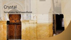  Presentation with africa silhouete - PPT theme enhanced with street scene in meknes morocco background and a  colored foreground