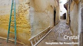  Presentation with agriculture africa - Presentation design with street scene in meknes morocco background and a violet colored foreground