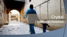  Presentation with africa - Presentation theme enhanced with street scene in meknes morocco africa background and a coral colored foreground