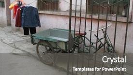  Presentation with china urbanization - Audience pleasing presentation theme consisting of street scene in xi'an china backdrop and a  colored foreground