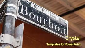  Presentation with bourbon - Presentation design featuring street sign in new orleans background and a tawny brown colored foreground