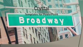  Presentation with broadway - Presentation theme enhanced with street sign on broadway background and a seafoam green colored foreground