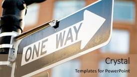  Presentation with limit - Slide set with street sign on the bright background and a coral colored foreground