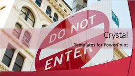  Presentation with two way street sign - Beautiful slides featuring street sign on the bright backdrop and a coral colored foreground