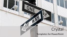  Presentation with bright - Audience pleasing PPT theme consisting of street sign on the bright backdrop and a light gray colored foreground