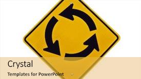  Presentation with traffic circle - Beautiful theme featuring street signs - endless traffic circle loop caution backdrop and a  colored foreground