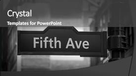  Presentation with white black grafitti - PPT theme featuring street signs - fifth avenue sign 5 th background and a dark gray colored foreground