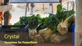  Presentation with fruits - Presentation design having street-stall-with-fruits background and a  colored foreground