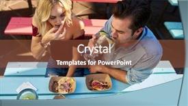  Presentation with mexican restaurant - Presentation having street tacos at outdoor mexican background and a tawny brown colored foreground