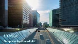  Presentation with brussels - Colorful PPT theme enhanced with street-traffic-in-brussels-near backdrop and a ocean colored foreground